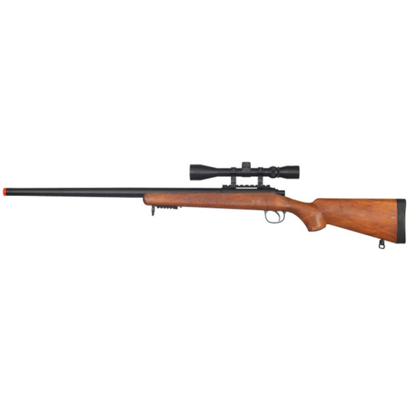 Well VSR-10 Bolt Action Airsoft Sniper Rifle w/ Scope, Wood