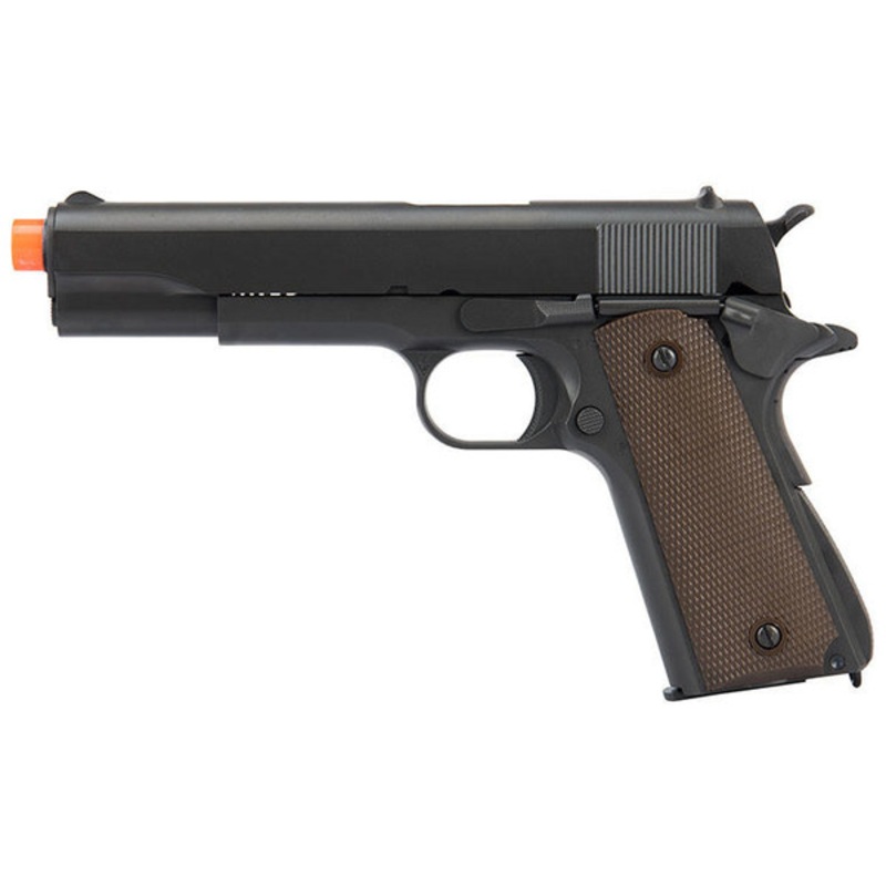 Army Armament Full Metal R31 1911 Gas Blowback Airsoft Pistol w/ Imitation Wood Grips, Black