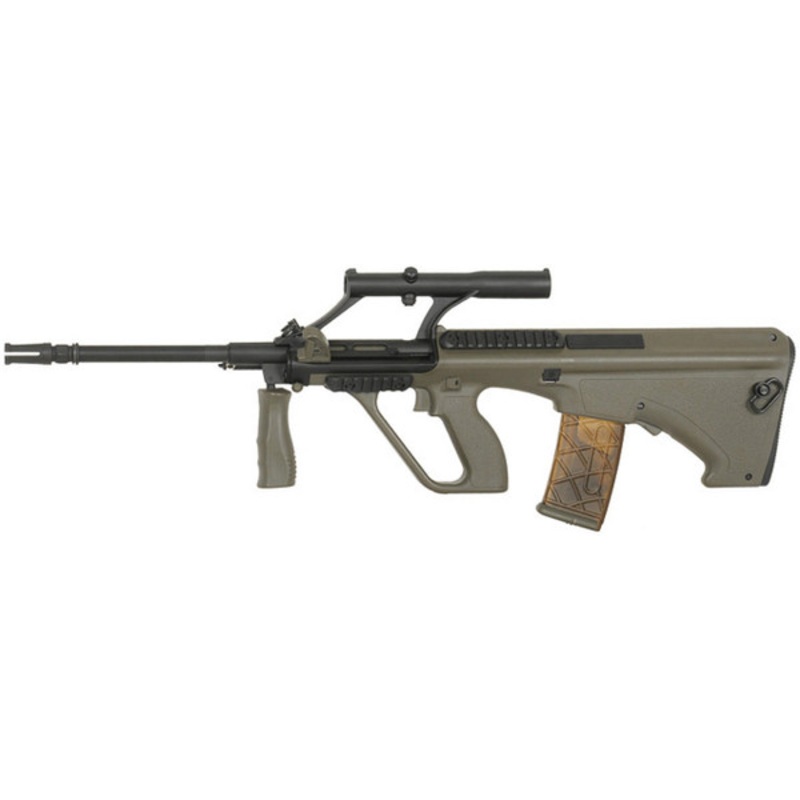 Army Armament Polymer AUG AEG Airsoft Rifle w/ Scope, OD Green