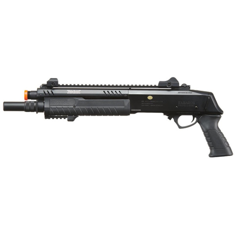 BO Manufacture REP FABARM STF12 Short 11 Pump Action Gas Airsoft Shotgun, Black