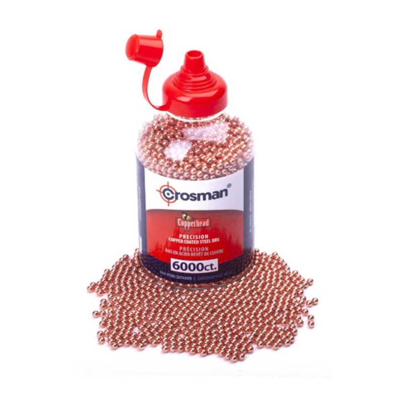 Crosman Copperhead .177 Cal 5.1 Grains Steel BBs, 6000ct, Copper