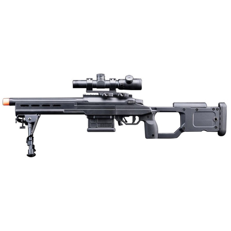 EMG Helios EV02 Compact Bolt Action Airsoft Sniper Rifle, Black