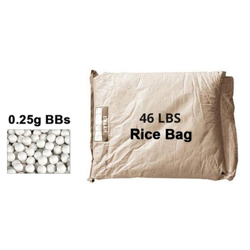 Lancer Tactical 46 lbs Rice Bag Airsoft 0.25g BBs, White