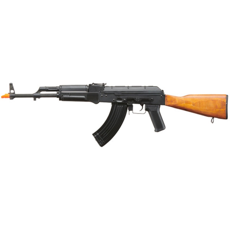 Lancer Tactical AK-Series AEG Airsoft Rifle Non ETU w/ Wood Stock, Black
