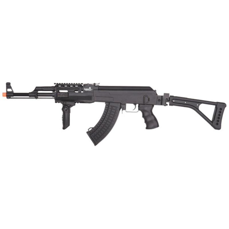 Lancer Tactical AK47 Airsoft AEG Rifle w/ Folding Stock, Black