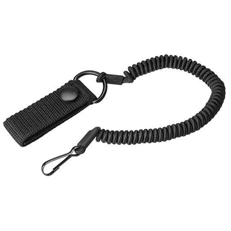 Opsmen Tatical Lanyard w/ Snap Button Belt Connector, Black