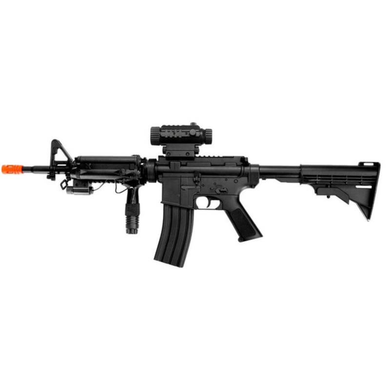 Well D92H M4 RIS Auto Electric Airsoft Gun w/ Plastic Gear, Black
