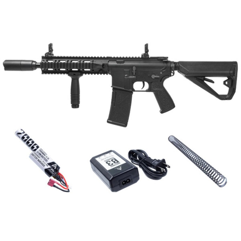 Arcturus LWT MK-II CQB 10 AEG Sport Airsoft Rifle Starter Pack, Black