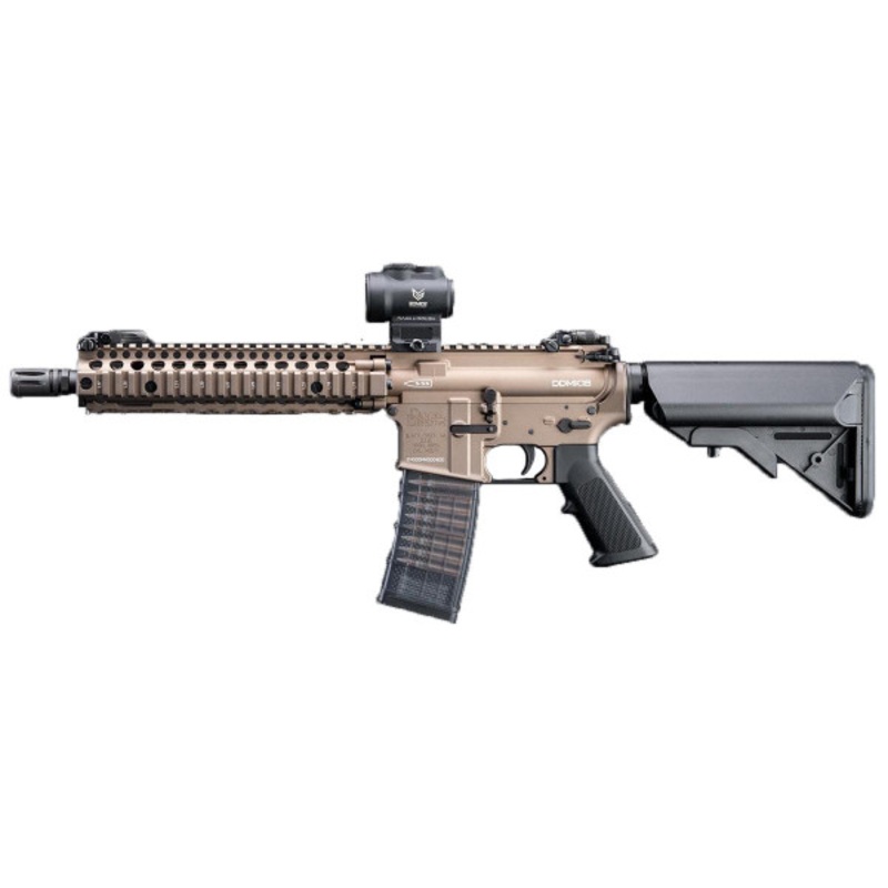 CYMA EMG CGS Series Daniel Defense Licensed MK18 Gas Blowback Airsoft Rifle, FDE