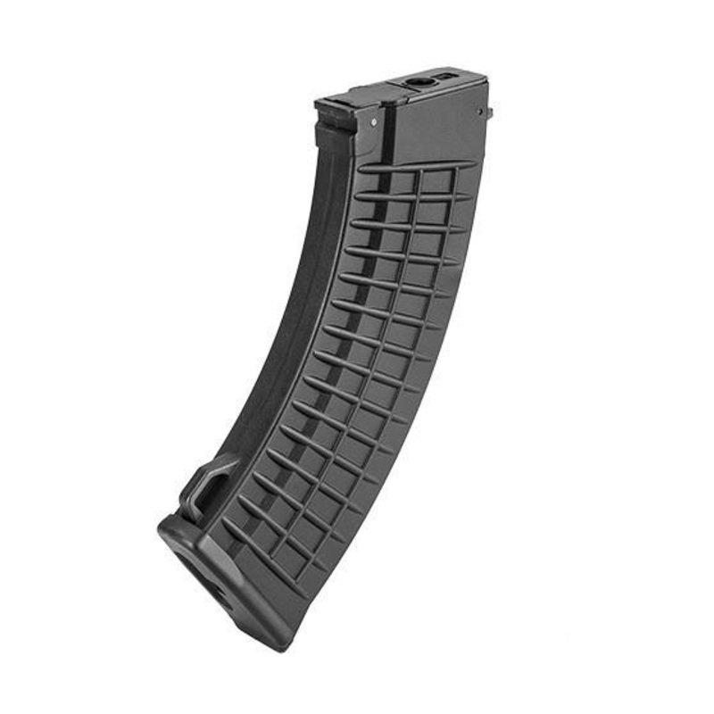 Golden Eagle Airsoft AK-47 600rd Waffle Polymer High-Cap AEG Magazine, Black