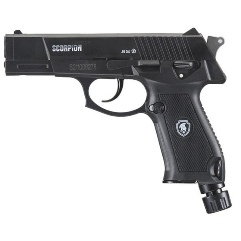 Lancer Defense Scorpion .50 Cal CO2 Powered Less Lethal Defense Air Pistol, Black
