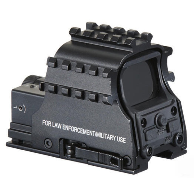 Lancer Tactical 3-Railed Green Dot Sight with Red Laser, Black