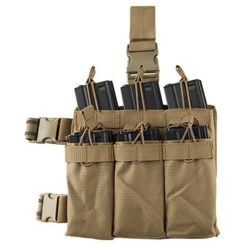 Lancer Tactical Drop Leg Six M4/M16 Magazine Panel, Tan