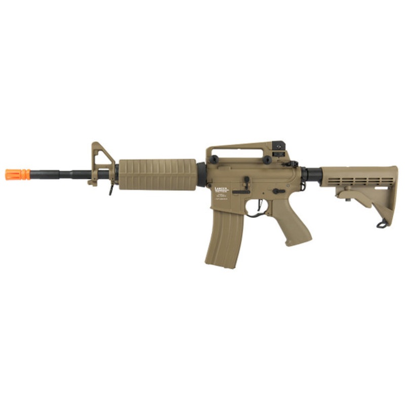 Lancer Tactical Low FPS M4A1 Carbine Proline Series Airsoft AEG Rifle, Tan