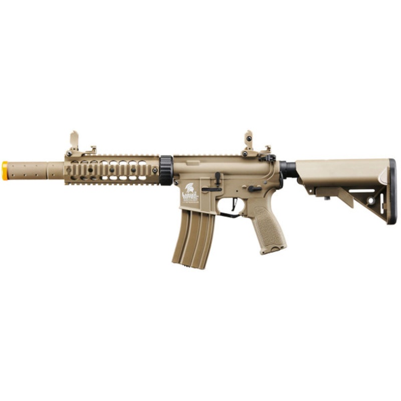 Lancer Tactical LT-15 Hybrid Gen 2 M4 SD 7 AEG Airsoft Rifle with Mock Suppressor, Tan