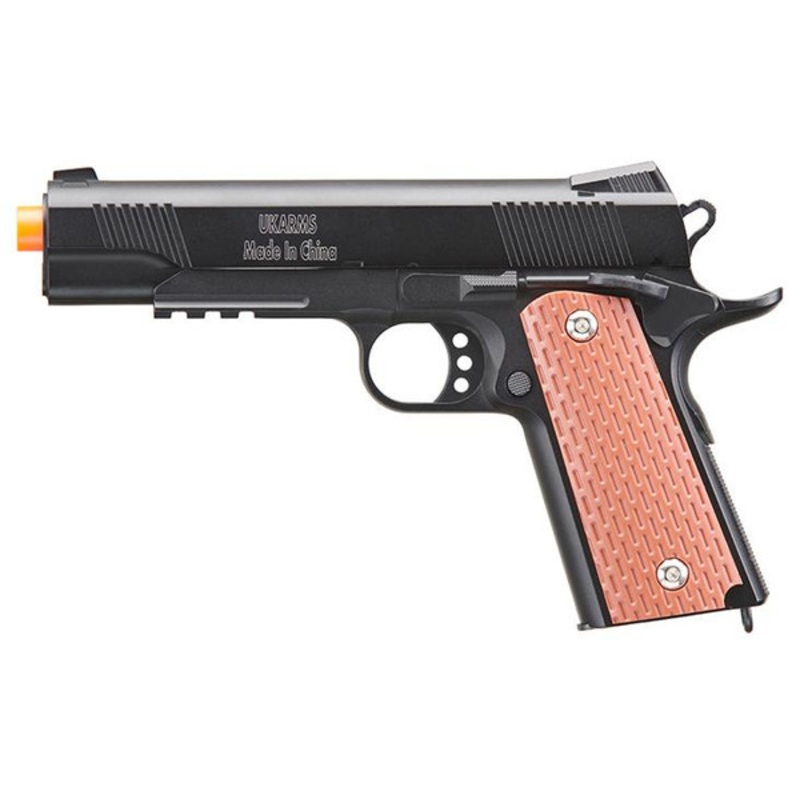 UK Arms 1911 Tac Heavyweight Series Airsoft Spring Pistol, Black