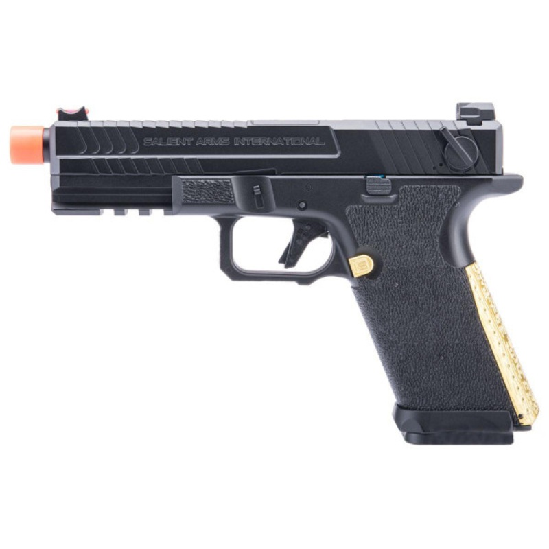6mmProShop Salient Arms Licensed BLU Airsoft AEP w/ Metal Gearbox & MOSFET, Black/Gold