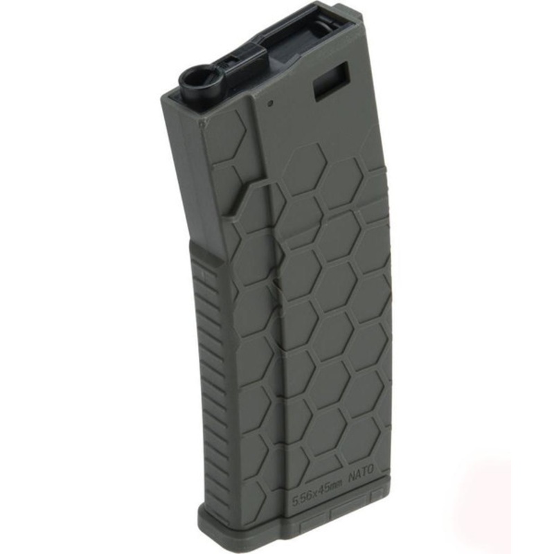 EMG Helios Hexmag Polymer 300rd High-Cap Flashmag for M4/M16 Series Airsoft Rifles, OD Green