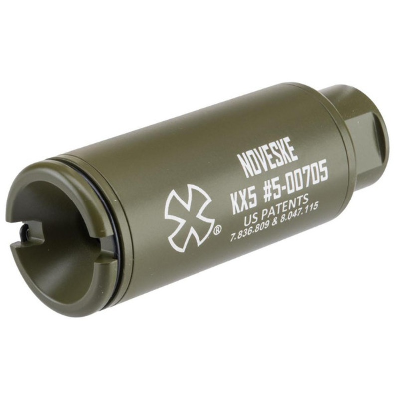 EMG Noveske KX5 Flash Hider w/ Built-In Nano Compact Rechargeable Tracer Unit, Bazooka Green