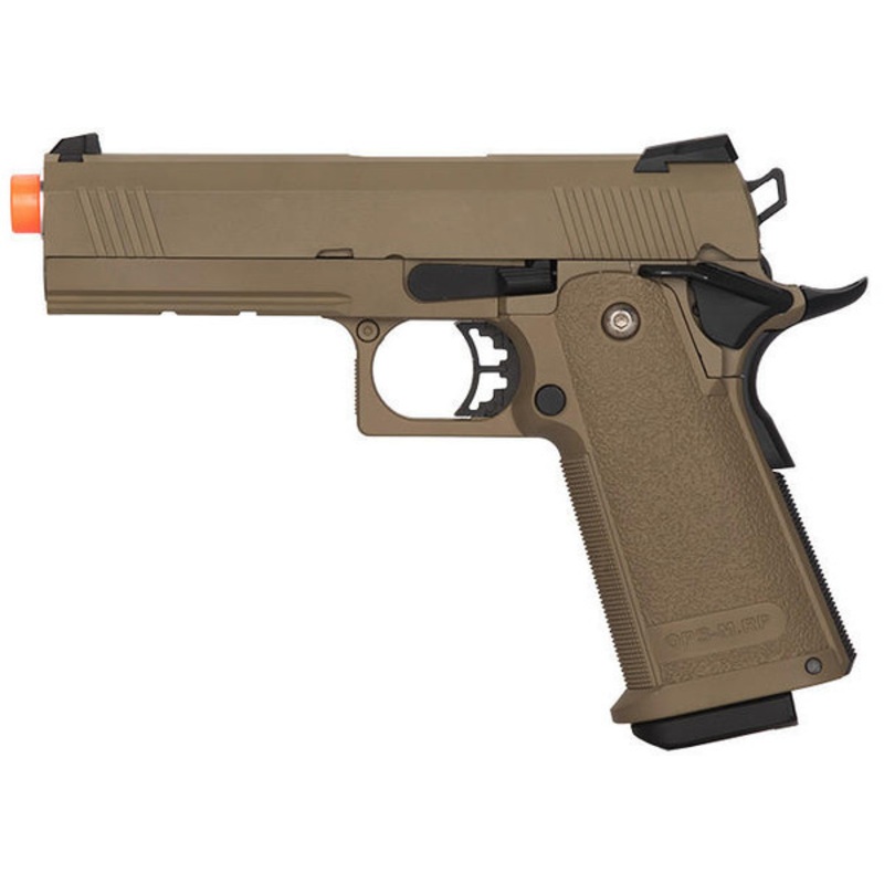 Golden Eagle IMF 3303 OPS-M.RP Tactical Hi-Capa Semi-Auto GBB Metal Airsoft Pistol, DE