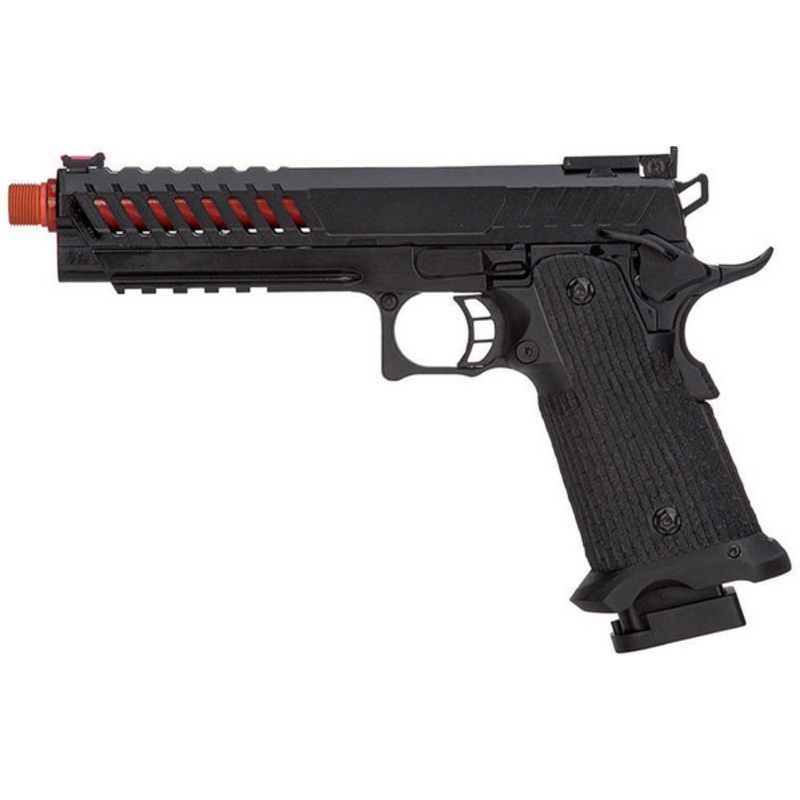 Lancer Tactical Knightshade Hi-Capa GBB Airsoft Pistol, Black/Red