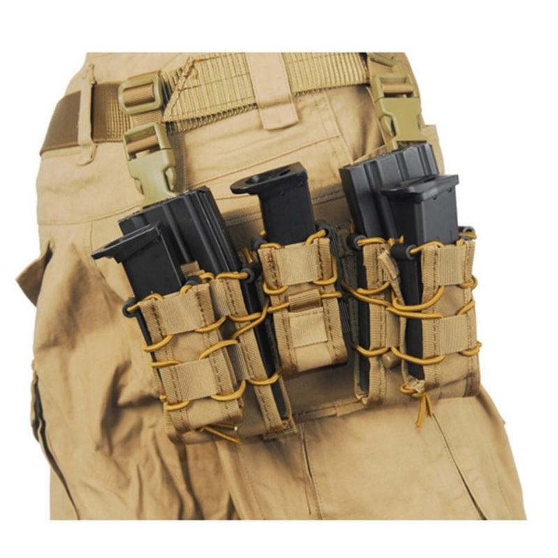Lancer Tactical TKO Mag Pouch Leg Rig, Tan