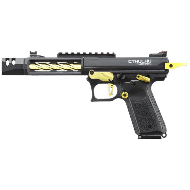Lancer Tactical x Tandemkross CTHULHU Gas Blow Back Airsoft Pistol, Black/Gold