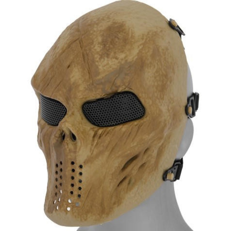 UK Arms Villain Skull Mesh Face Mask, Dried Bone