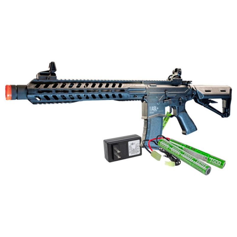 Valken ASL+ Hi-Velocity Whiskey AEG Airsoft Gun w/ Battery & Charger Combo, Black