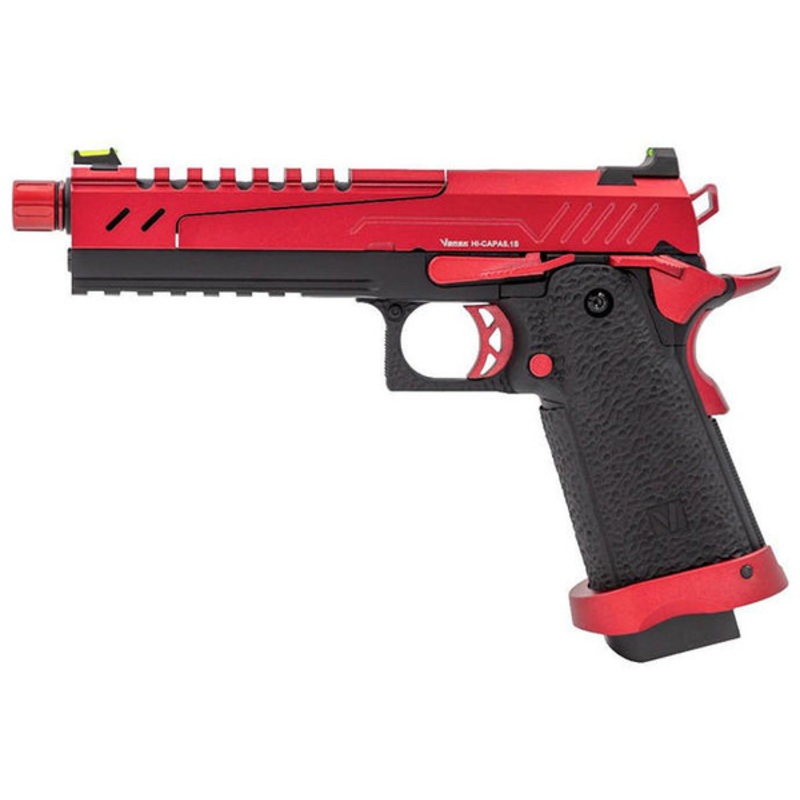 Vorsk 5.1 Split Slide Gas Powered Hi-Capa Airsoft Pistol, Red/Black