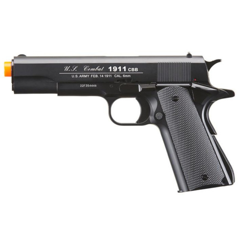 WinGun Full Metal Sport 613 1911 CO2 Half Blowback Airsoft Pistol, Black