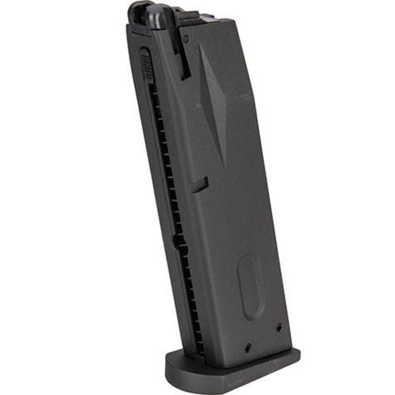 ASG 25 Round M9 Gas Blowback Airsoft Pistol Magazine, Black