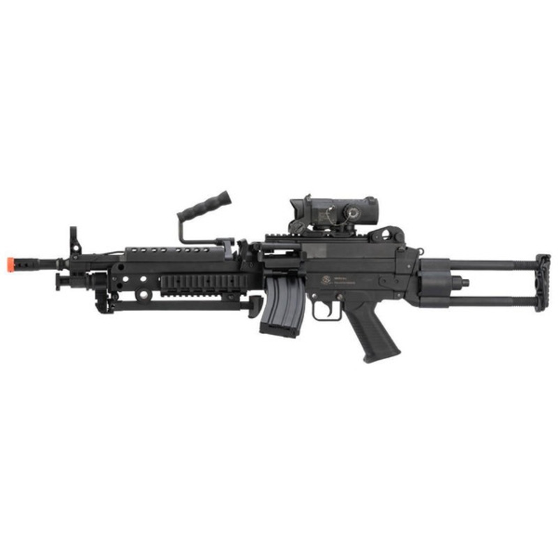 Cybergun FN Licensed M249 MINIMI Para Featherweight Airsoft Machine Gun, Black
