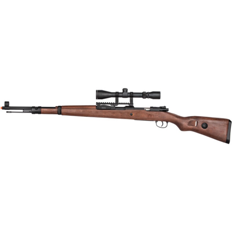 Double Bell WWII Kar 98k Bolt Action Spring Airsoft Rifle, Faux Wood