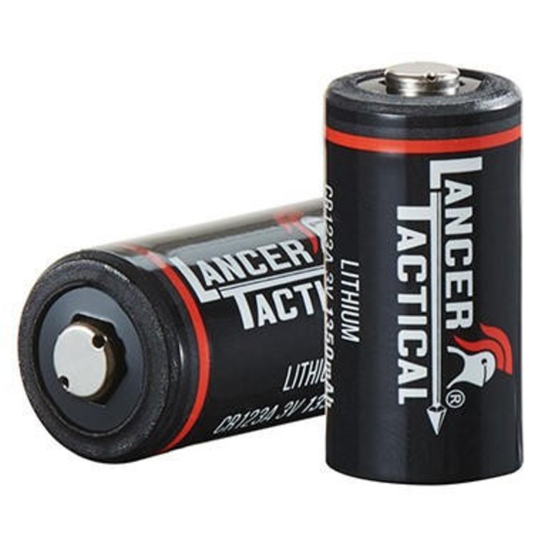 Lancer Tactical 3 Volts 1300mAh CR123A, 2 Pack, Black