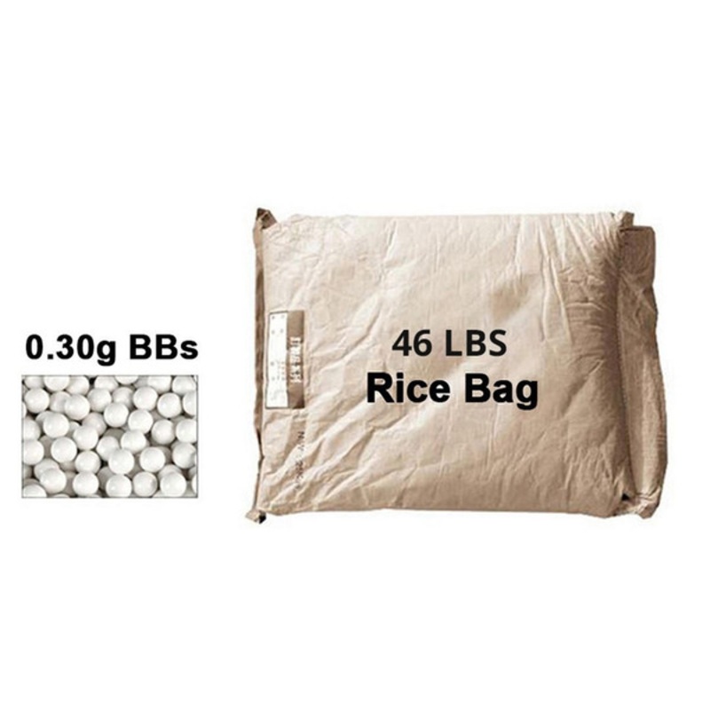 Lancer Tactical 46 lbs Rice Bag Airsoft 0.30g BBs, White