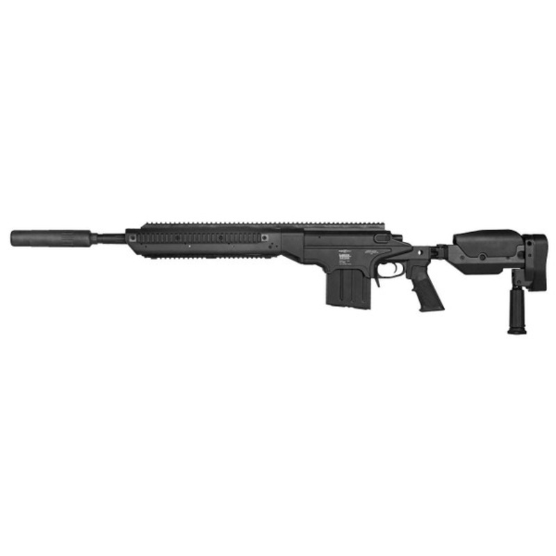 Lancer Tactical Bolt Action Airsoft Sniper Rifle w/ Folding Stock, Black