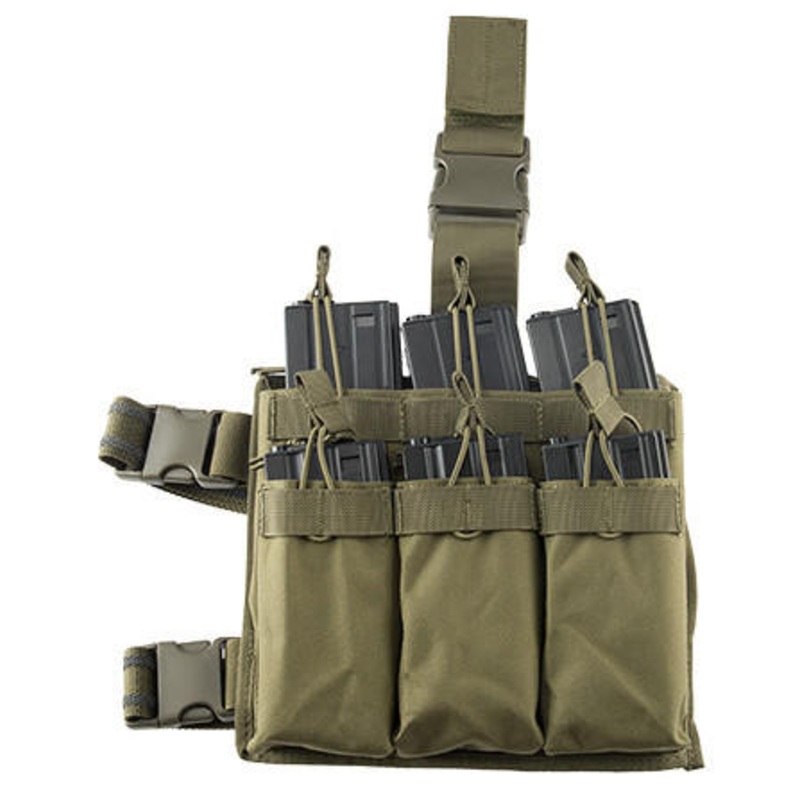 Lancer Tactical Drop Leg Six M4/M16 Magazine Panel, OD Green