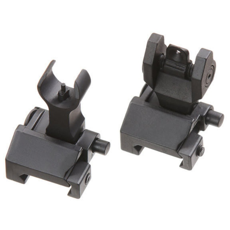 Lancer Tactical Metal Flip-Up Front and Rear Iron Sights, Black