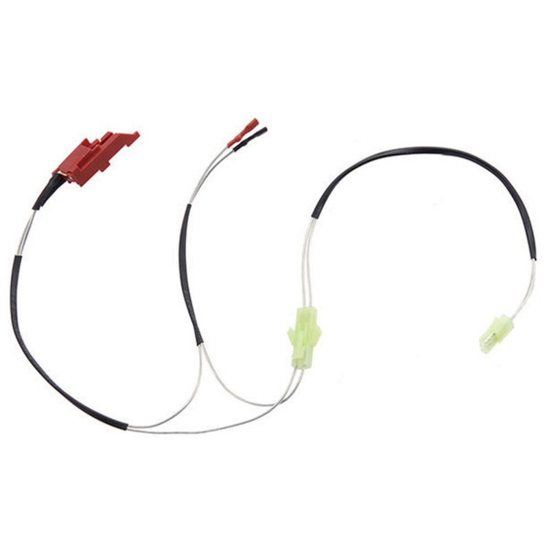Lancer Tactical Rear Wired Wiring Harness for Version 3 Airsoft AEGs, Small Tamiya