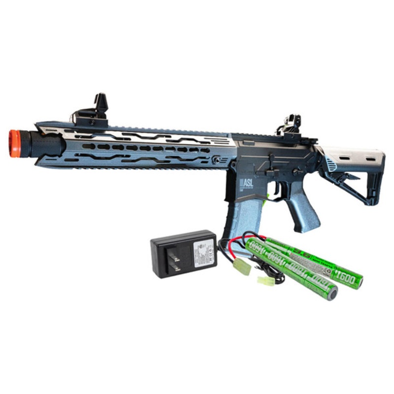 Valken ASL TRG AEG Airsoft Gun w/ Battery & Charger Combo, Black/Grey