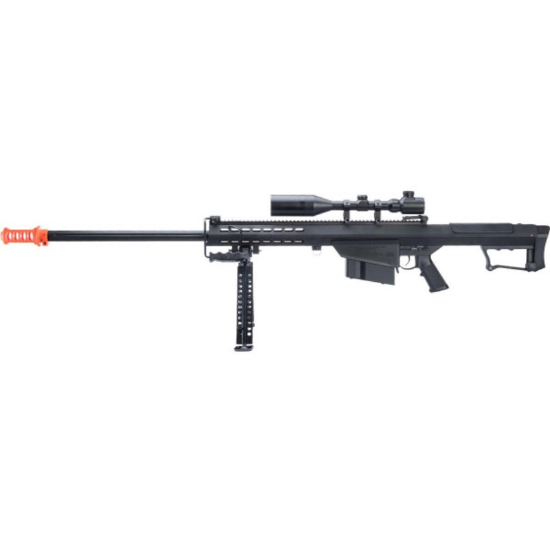 6mmProShop Barrett Licensed M107A1 Bolt Action Airsoft Sniper Rifle, Black