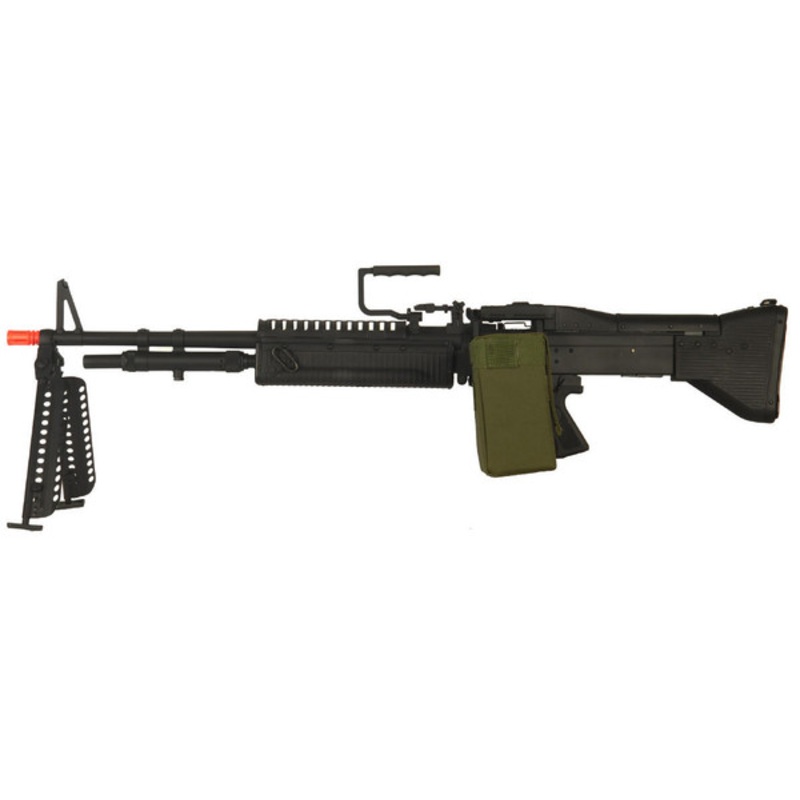 Atlas Custom Works Full Metal M60 VN Machine Gun AEG Airsoft Rifle, Black