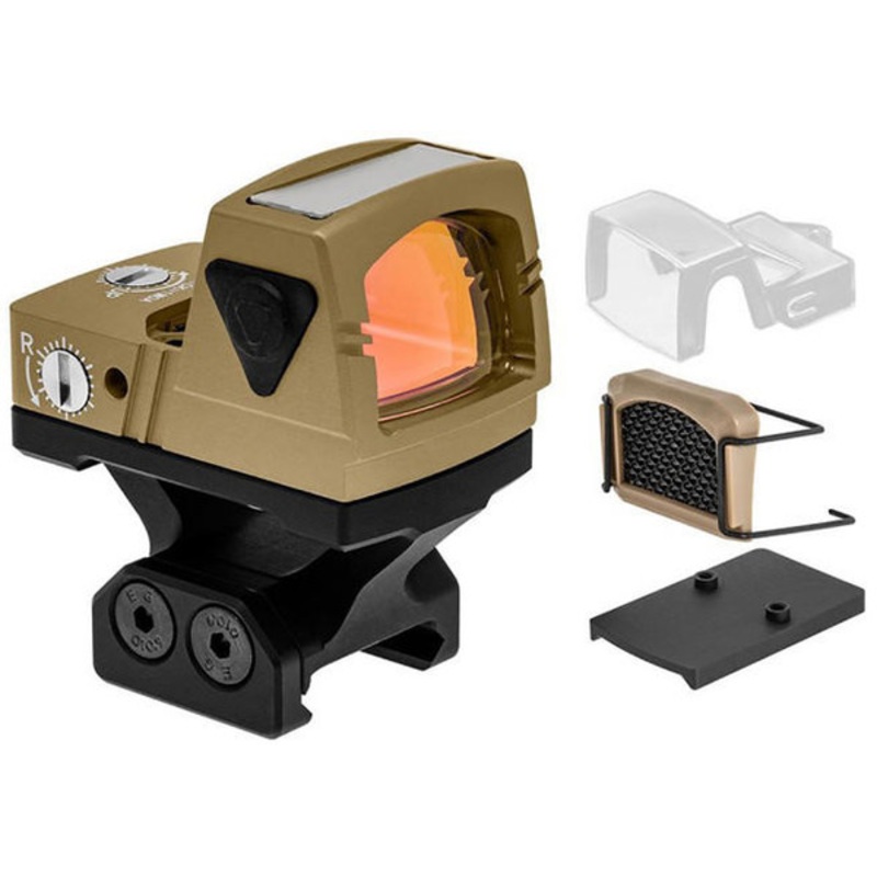 Atlas Custom Works xForce Solar Powered Mini Red Dot with Mount, Tan
