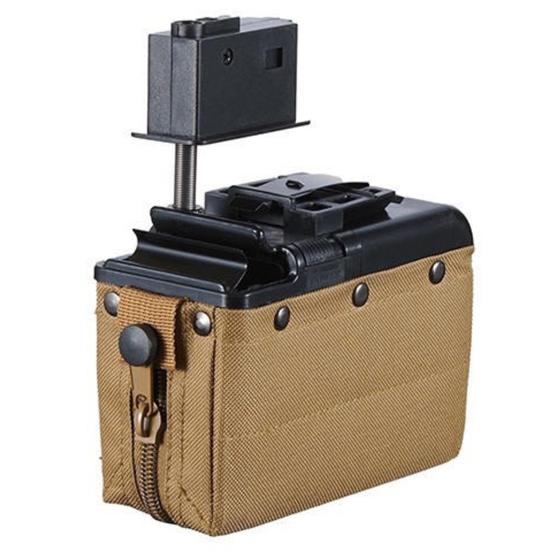 Classic Army 1200rd Box Mag for M249 Series Airsoft LMGs, Tan