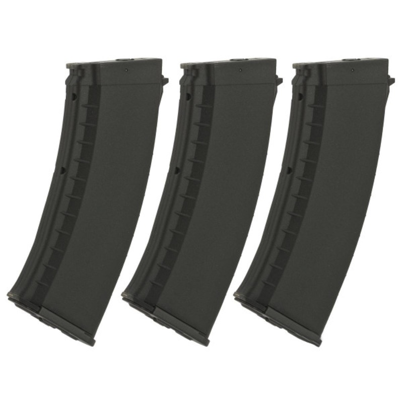 KWA 120 Round Mid-Cap Airsoft AEG Magazine 3-Pack, Black
