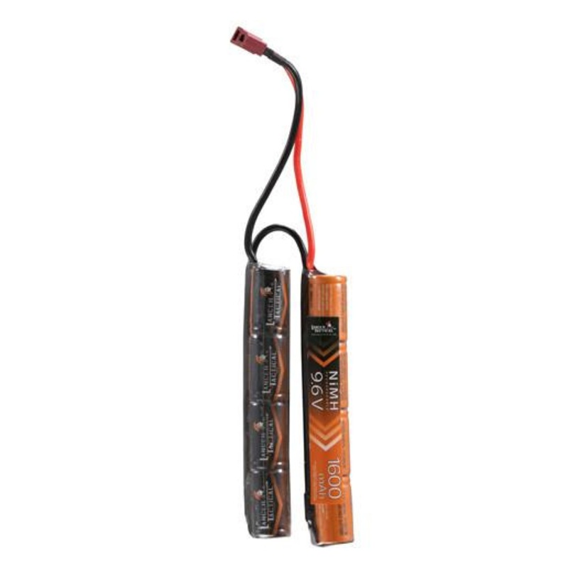 Lancer Tactical Airsoft NiMH 9.6v 1600mAh Nunchuck Battery, Deans