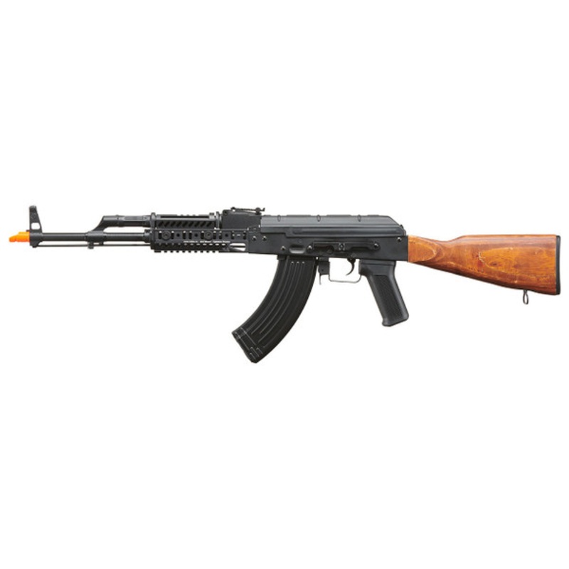 Lancer Tactical AK-Series AK-74M Non ETU AEG Airsoft Rifle, Black/Wood