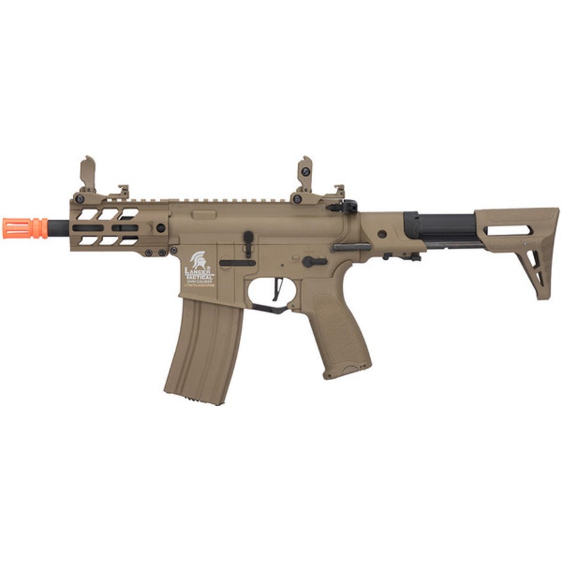 Lancer Tactical Low FPS Enforcer Hybrid Gen 2 Battle Hawk 4 PDW Airsoft AEG Rifle, Tan