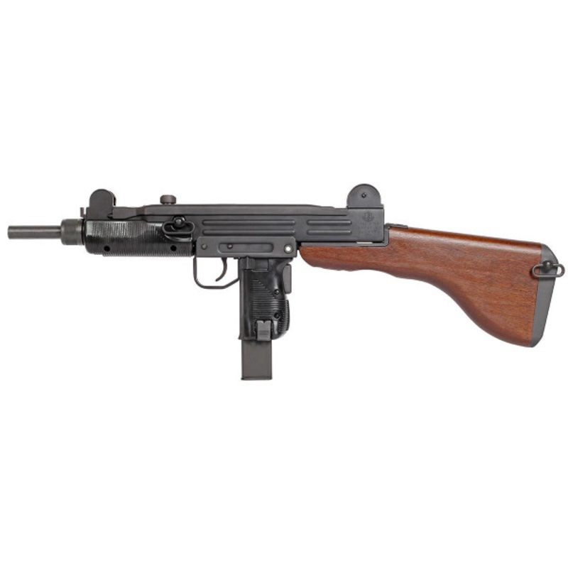 Northeast ’50s Vintage Style UZI Gas Blowback Airsoft Submachine Gun, Black/Wood